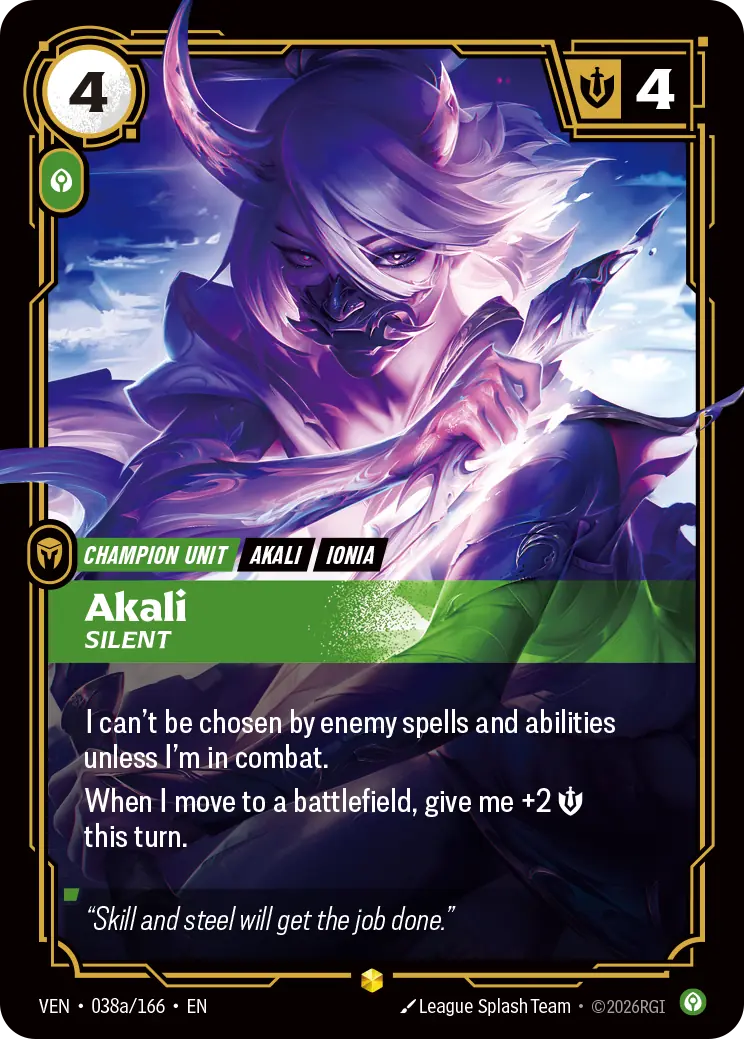 Akali, Silent (Alternate Art) 38, Vendetta