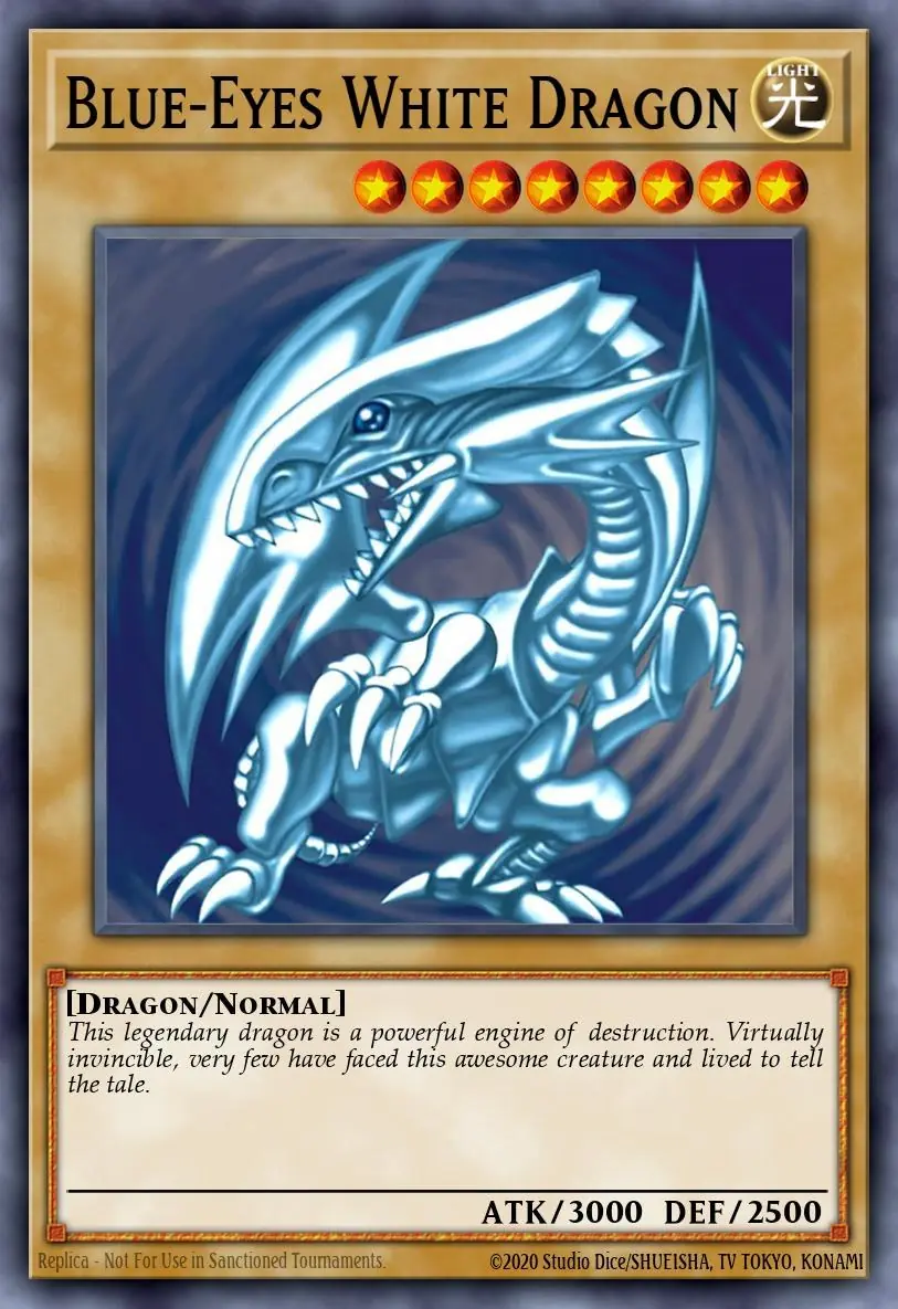 Blue-Eyes White Dragon #BLMM-EN001, Battles of Legend: Monster Mayhem, graded PSA 10 (card image in a drawn slab)